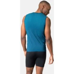Odlo Performance Light Base Layer Tank Top Men - Blue Wing Teal - Saxony Blue -Odlo odlo mens performance light eco tank top blue wing teal saxony blue 2 1409491