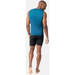 Odlo Performance Light Base Layer Tank Top Men - Blue Wing Teal - Saxony Blue -Odlo odlo mens performance light eco tank top blue wing teal saxony blue 4 1409493