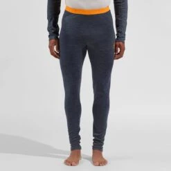 Odlo Performance Wool 150 Base Layer Bottoms Men - India Ink Melange - Oriole -Odlo odlo mens performance wool 150 base layer bottoms india ink melange oriole 3 1568987