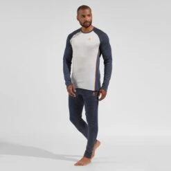 Odlo Performance Wool 150 Base Layer Bottoms Men - India Ink Melange - Oriole -Odlo odlo mens performance wool 150 base layer bottoms india ink melange oriole 4 1568988