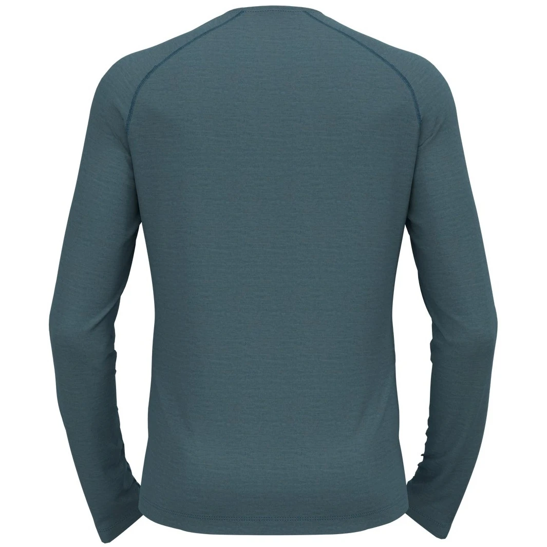 Odlo Performance Wool 150 Long-Sleeve Base Layer Top Men - Saxony Blue - Deep Dive Melange 4 Odlo Performance Wool 150 Long-Sleeve Base Layer Top Men - Saxony Blue - Deep Dive Melange - Image 2