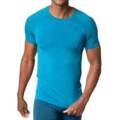 Odlo Performance X-Light Base Layer T-Shirt Men - Saxony Blue -Odlo odlo mens performance x light eco short sleeve base layer saxony blue 1 1409529