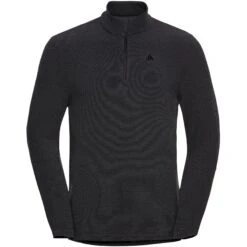 Odlo Roy 1/2 Zip Mid Layer Pulover Men - Shale Grey - Black Stripes