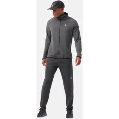 Odlo Men's Run Easy Midlayer Hoody - Black Melange -Odlo odlo mens run easy 365 midlayer hoody black melange 6 1329479