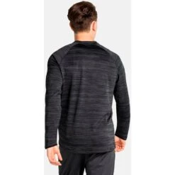 Odlo Run Easy Warm Mid Layer Top Men - Black Melange -Odlo odlo mens run easy warm mid layer black melange 2 1329449