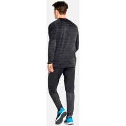 Odlo Run Easy Warm Mid Layer Top Men - Black Melange -Odlo odlo mens run easy warm mid layer black melange 5 1329452