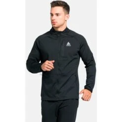 Odlo Men's Sesvenna SL Mid Layer Jacket - Black -Odlo odlo mens sesvenna sl mid layer jacket black 1 1329493