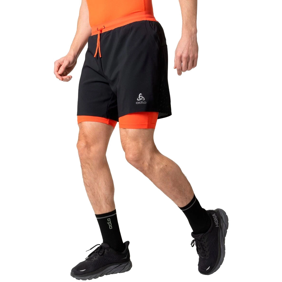 Odlo X-Alp 6 Inch 2-in-1 Trail Running Shorts Men - Black - Saxony Blue 4 Odlo X-Alp 6 Inch 2-in-1 Trail Running Shorts Men - Black - Saxony Blue - Image 2
