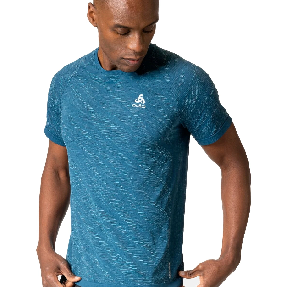 Odlo Zeroweight Ceramicool Running T-Shirt Men - Black - Space Dye 4 Odlo Zeroweight Ceramicool Running T-Shirt Men - Black - Space Dye - Image 2