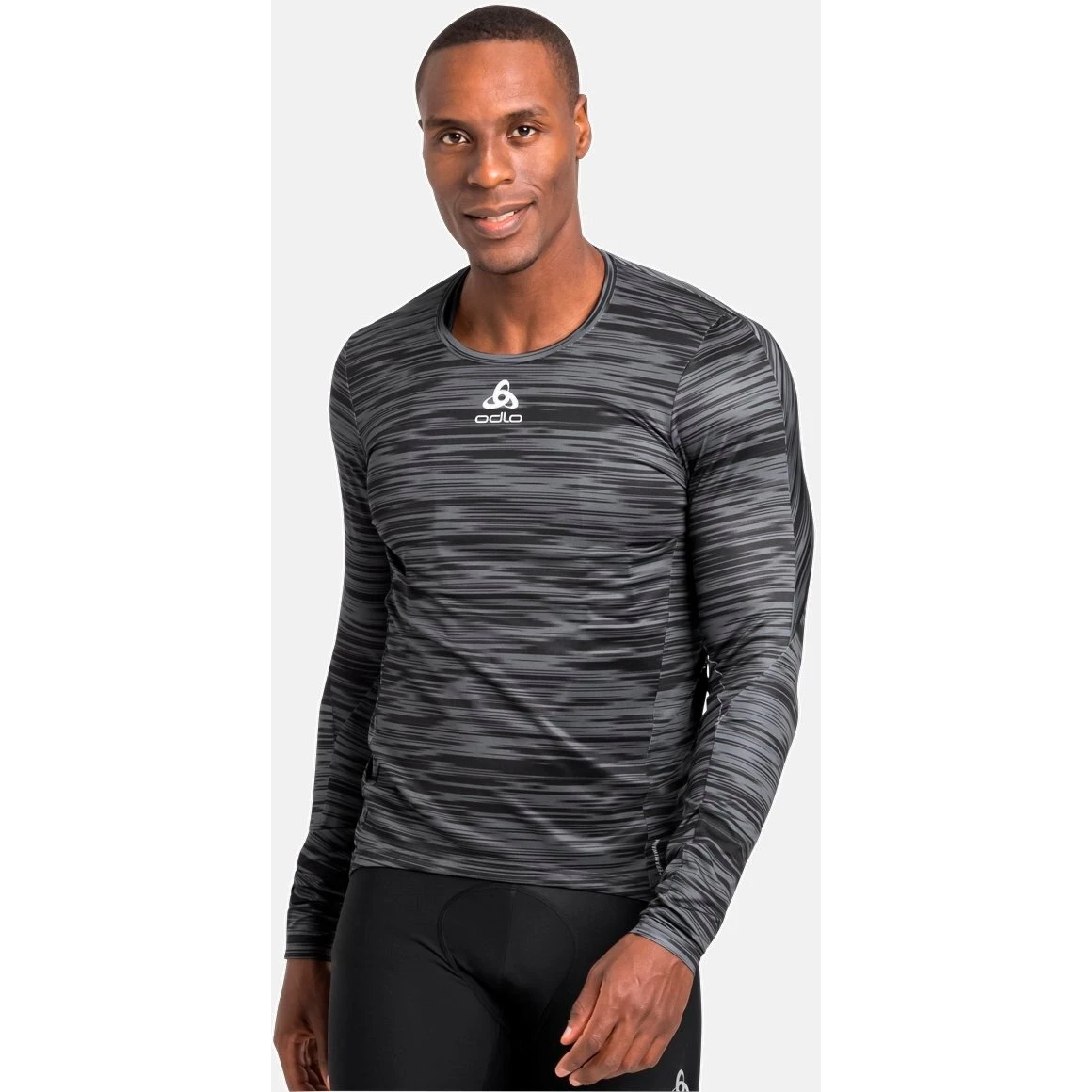 Odlo Men's Zeroweight Ceramiwarm Long Sleeve Base Layer - Odlo Graphite Grey - Black 5 Odlo Men's Zeroweight Ceramiwarm Long Sleeve Base Layer - Odlo Graphite Grey - Black - Image 3