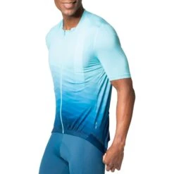 Odlo Zeroweight Chill-Tec Aero Print Jersey Men - Porcelain - Blue Wing Teal -Odlo odlo mens zeroweight chill tec aero print jersey porcelain blue wing teal 1 1409604
