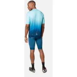 Odlo Zeroweight Chill-Tec Aero Print Jersey Men - Porcelain - Blue Wing Teal -Odlo odlo mens zeroweight chill tec aero print jersey porcelain blue wing teal 3 1409606