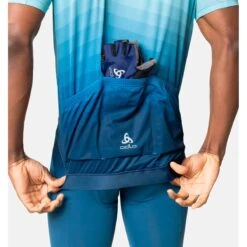 Odlo Zeroweight Chill-Tec Aero Print Jersey Men - Porcelain - Blue Wing Teal -Odlo odlo mens zeroweight chill tec aero print jersey porcelain blue wing teal 4 1409607