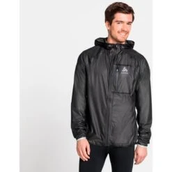 Odlo Zeroweight Dual Dry Waterproof Running Jacket Men - Black -Odlo odlo mens zeroweight dual dry waterproof jacket black 1 1329737