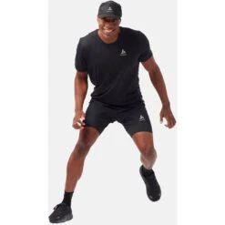 Odlo Zeroweight Engineered Chill-Tec Running T-Shirt Men - Black Melange -Odlo odlo mens zeroweight engineered chill tec running t shirt black melange 3 1329741