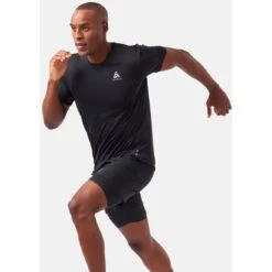Odlo Zeroweight Engineered Chill-Tec Running T-Shirt Men - Black Melange -Odlo odlo mens zeroweight engineered chill tec running t shirt black melange 4 1329742