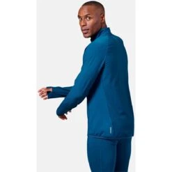 Odlo Zeroweight Mid Layer Running Half-Zip Men - Blue Wing Teal -Odlo odlo mens zeroweight mid layer running half zip shirt blue wing teal 2 1329763