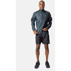 Odlo Zeroweight Print Running Jacket Men - Black -Odlo odlo mens zeroweight print running jacket black 3 1409657