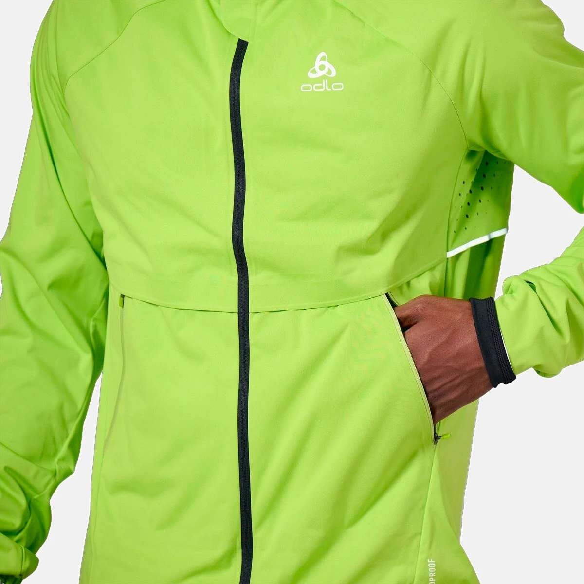 Odlo Zeroweight Pro Warm Running Jacket Men - Lime Green - Black 7 Odlo Zeroweight Pro Warm Running Jacket Men - Lime Green - Black - Image 5