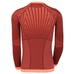 Odlo Performance Warm Kids Long-Sleeve Base Layer Top - Spiced Apple - Live Wire -Odlo odlo performance warm kinder langarm baselayer spicedapple live wire 2 1553376