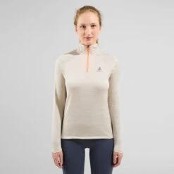 Odlo Run Easy Half-Zip Long-Sleeve Mid Layer Top Women - Silver Cloud Melange -Odlo odlo run easy half zip long sleeve mid layer top women silver cloud melange 3 1575419