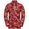 Odlo Sesvenna Graphic Kids Half-Zip Mid Layer - Deep Claret
