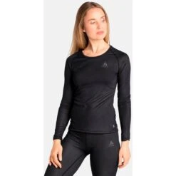 Odlo Active F-Dry Light Long-Sleeved Base Layer Top Women - Black -Odlo odlo womens active f dry light eco long sleeved base layer top black 1 1327681