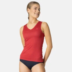 Odlo Active F-Dry Light V-Neck Base Layer Singlet Women - American Beauty 9 Odlo Active F-Dry Light V-Neck Base Layer Singlet Women - American Beauty -Odlo odlo womens active f dry light eco v neck singlet american beauty 1 14 1470768