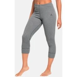 Odlo Active Warm 3/4 Base Layer Bottoms Women - Odlo Steel Grey Melange -Odlo odlo womens active warm eco 3 4 base layer pants odlo steel grey melange 1 1327714