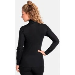 Odlo Active Warm Half-Zip Turtleneck Long-Sleeve Base Layer Women - Black -Odlo odlo womens active warm eco half zip turtleneck baselayer black 2 1327721