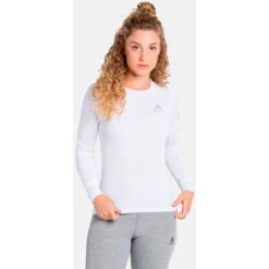 Odlo Active Warm Long-Sleeve Base Layer Top Women - White -Odlo odlo womens active warm eco long sleeve base layer top white 1 1327706