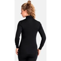 Odlo Active Warm Turtleneck Long-Sleeve Base Layer Top Women - Black -Odlo odlo womens active warm eco turtleneck base layer top black 2 1327709
