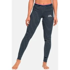 Odlo Active Warm Originals Stripe Base Layer Bottoms Women - Dark Sapphire - Odlo Silver Grey -Odlo odlo womens active warm originals eco stripe bottoms dark sapphire odlo silver grey 1 1327730