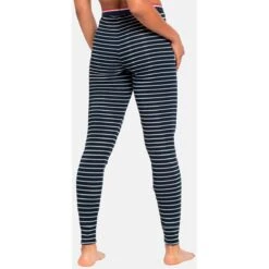 Odlo Active Warm Originals Stripe Base Layer Bottoms Women - Dark Sapphire - Odlo Silver Grey -Odlo odlo womens active warm originals eco stripe bottoms dark sapphire odlo silver grey 2 1327731