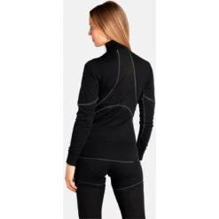 Odlo Active X-Warm Half-Zip Turtleneck Long-Sleeve Base Layer Top Women - Black -Odlo odlo womens active x warm eco half zip turtleneck baselayer black 2 1327739