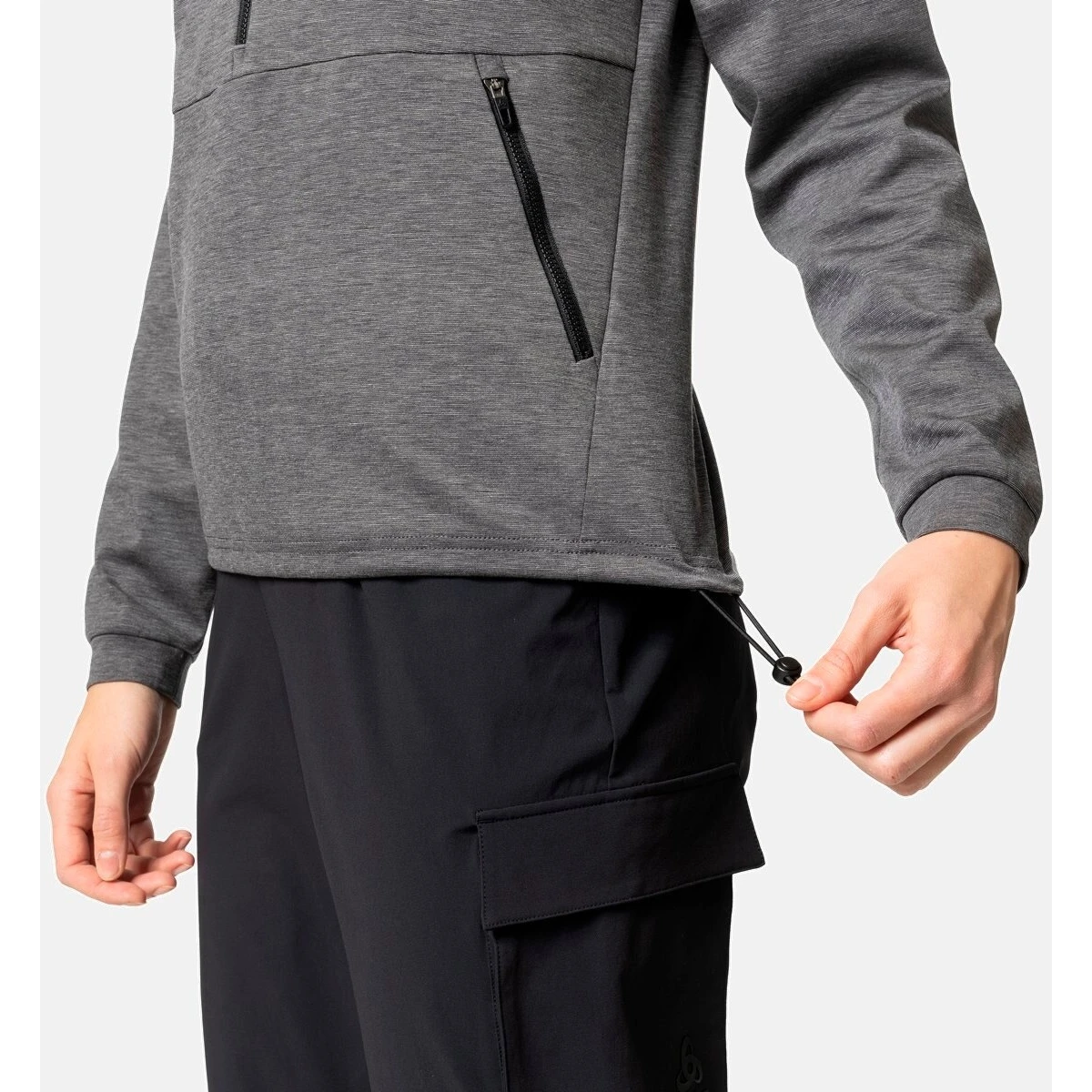 Odlo Ascent 365 Half Zip Mid Layer Pullover Women - Black Melange 7 Odlo Ascent 365 Half Zip Mid Layer Pullover Women - Black Melange - Image 5