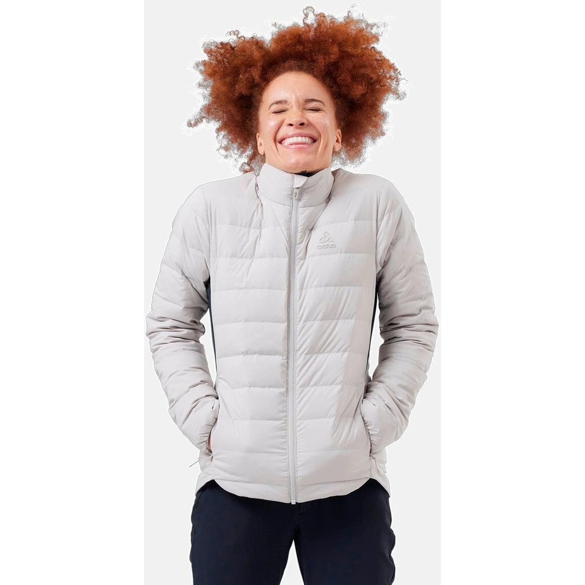 Odlo Women's Ascent N-Thermic Recycled Down Hybrid Jacket - Silver Cloud 5 Odlo Women's Ascent N-Thermic Recycled Down Hybrid Jacket - Silver Cloud - Image 3
