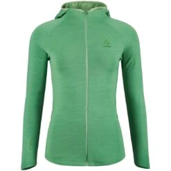 Odlo Ascent Performance Wool Warm Mid Layer Hooded Zip Women - Loden Frost