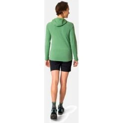 Odlo Ascent Performance Wool Warm Mid Layer Hooded Zip Women - Loden Frost -Odlo odlo womens ascent performance wool warm mid layer hooded zip loden frost 3 1406418