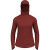 Odlo Ascent Performance Wool Warm Mid Layer Hooded Zip Women - Spiced Apple