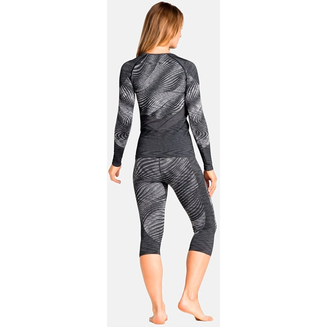 Odlo Women's Blackcomb Eco Long Sleeve Baselayer - Black - Space Dye 10 Odlo Women's Blackcomb Eco Long Sleeve Baselayer - Black - Space Dye - Image 8