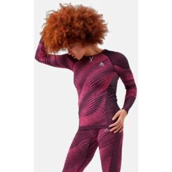 Odlo Women's Blackcomb Eco Long Sleeve Baselayer - Festival Fuchsia - Space Dye -Odlo odlo womens blackcomb eco long sleeve baselayer festival fuchsia space dye 1 1327860