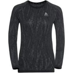 Odlo Women's Blackcomb Light Eco Long Sleeve Baselayer - Black - Space Dye