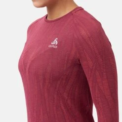 Odlo Women's Blackcomb Light Eco Long Sleeve Baselayer - Raspberry Fudge - Space Dye -Odlo odlo womens blackcomb light eco long sleeve baselayer raspberry fudge space dye 7 1218445 1