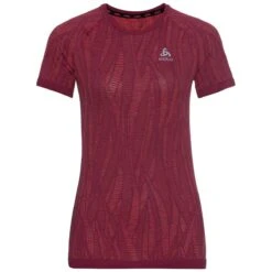 Odlo Women's Blackcomb Light Eco Short Sleeve Baselayer - Raspberry Fudge - Space Dye