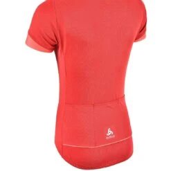 Odlo Essentials Half Zip Jersey Women - American Beauty - Cayenne -Odlo odlo womens essential half zip jersey american beauty cayenne 3 1448752