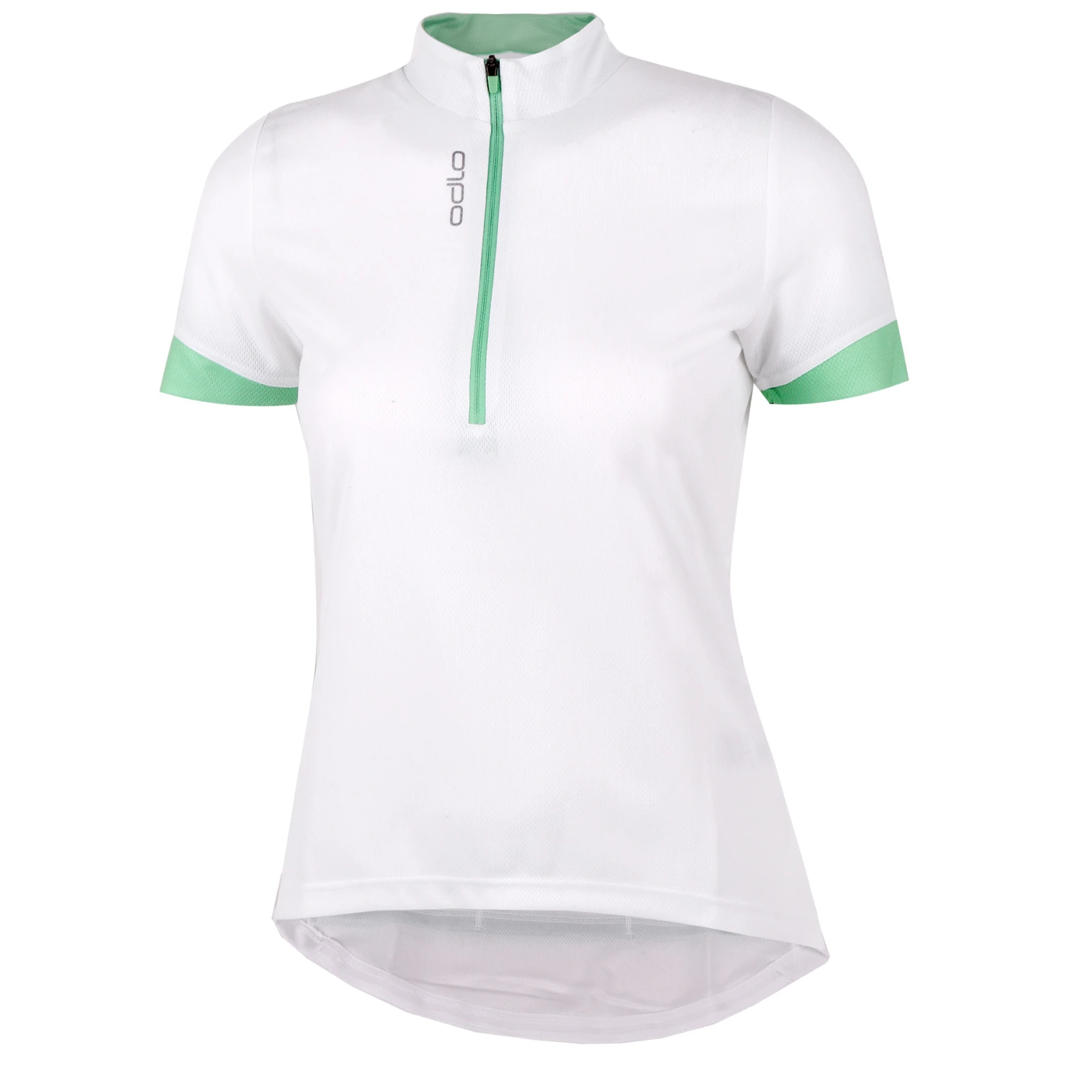 Odlo Essentials Half Zip Jersey Women - White - Hemlock 3 Odlo Essentials Half Zip Jersey Women - White - Hemlock