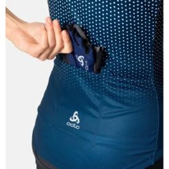 Odlo Essentials Jersey Women - Blue Wing Teal - White -Odlo odlo womens essential jersey blue wing teal white 2 1406529