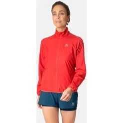 Odlo Essentials Light Running Jacket Women - American Beauty -Odlo odlo womens essential light running jacket american beauty 1 1406490