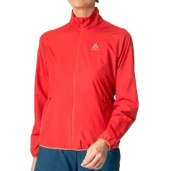Odlo Essentials Light Running Jacket Women - American Beauty -Odlo odlo womens essential light running jacket american beauty 1407972